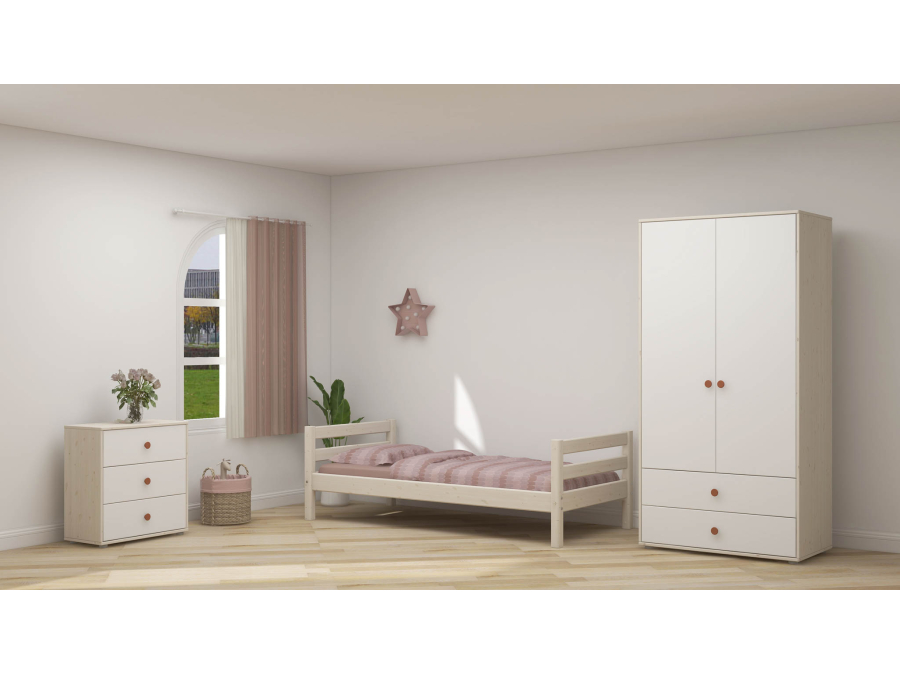 Flexa Classic ladekast met 3 laden whitewash / wit / blush - Afbeelding 5