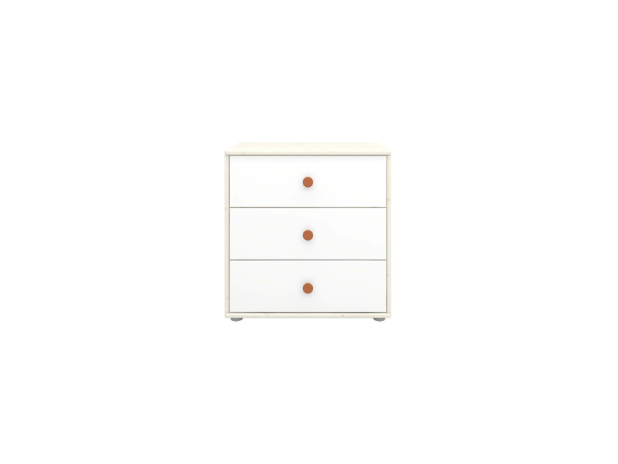 Flexa Classic ladekast met 3 laden whitewash / wit / blush - Afbeelding 2