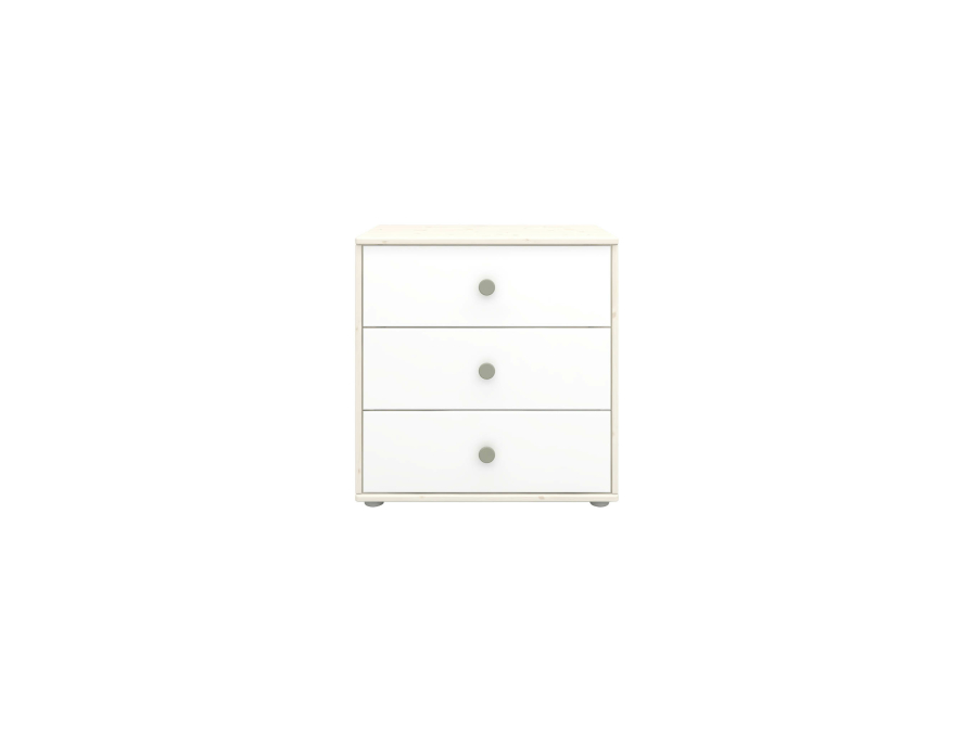 Flexa Classic ladekast met 3 laden whitewash / wit / natural green - Afbeelding 2
