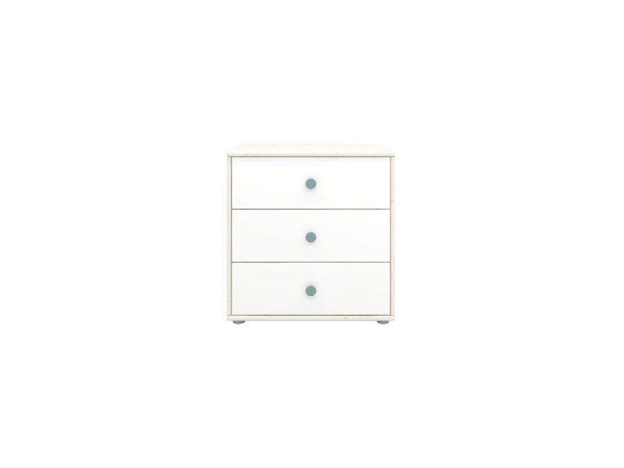 Flexa Classic ladekast met 3 laden whitewash / wit / teal - Afbeelding 2