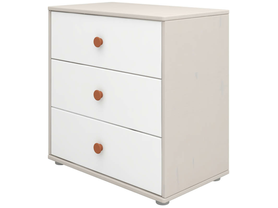 Flexa Classic ladekast met 3 laden greywash / wit / blush