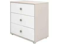 Flexa Classic ladekast met 3 laden greywash / wit / natural green
