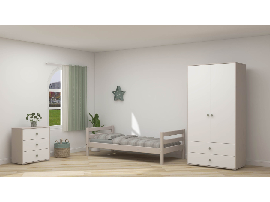 Flexa Classic ladekast met 3 laden greywash / wit / natural green - Afbeelding 5