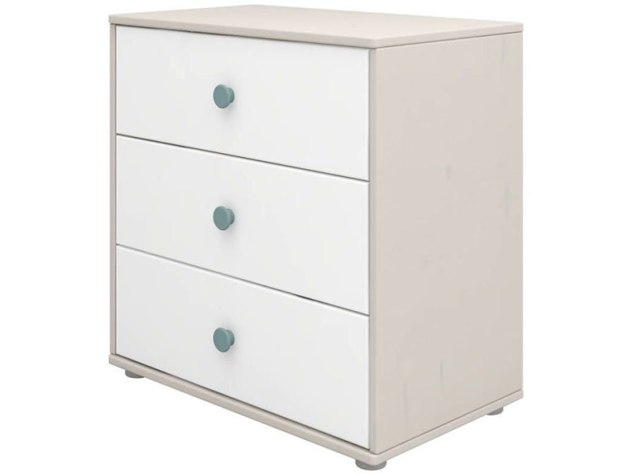 Flexa Classic ladekast met 3 laden greywash / wit / teal