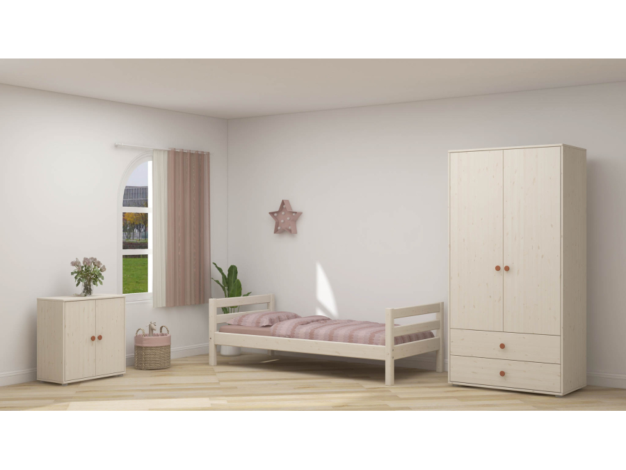 Flexa Classic 2-deurs kledingkast whitewash / blush - Afbeelding 6
