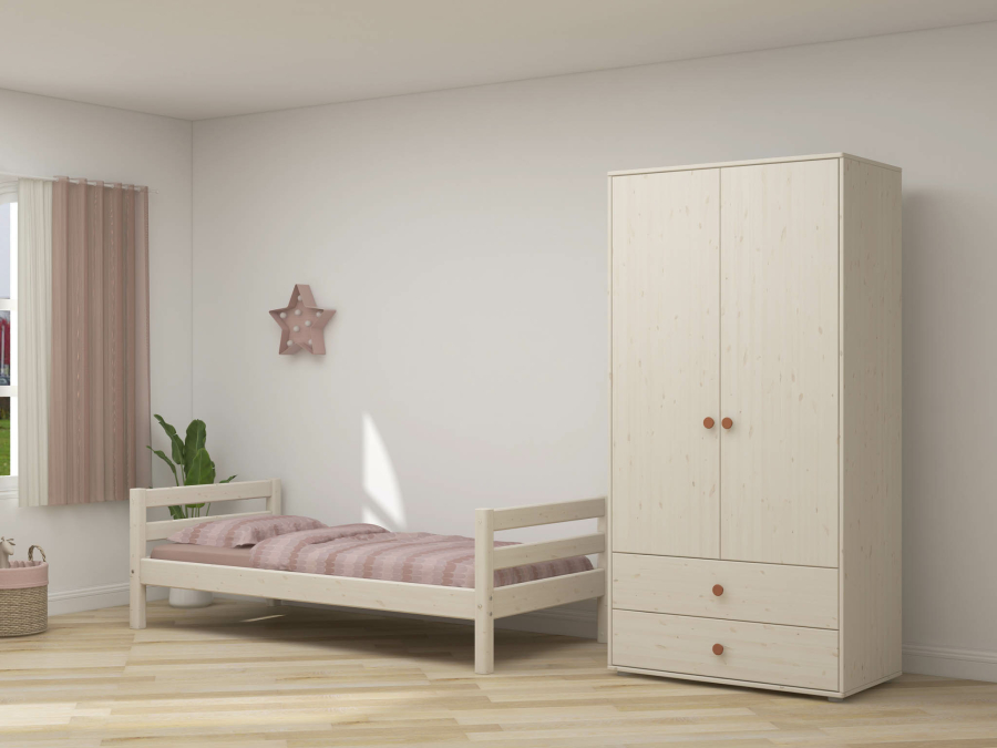 Flexa Classic 2-deurs kledingkast whitewash / blush - Afbeelding 5