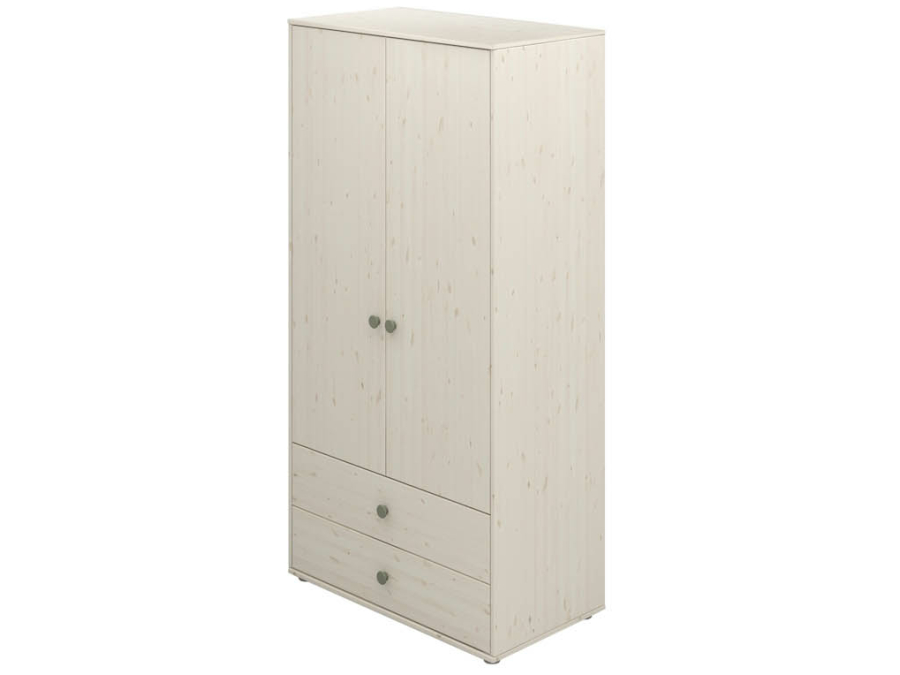 Flexa Classic 2-deurs kledingkast whitewash / natural green