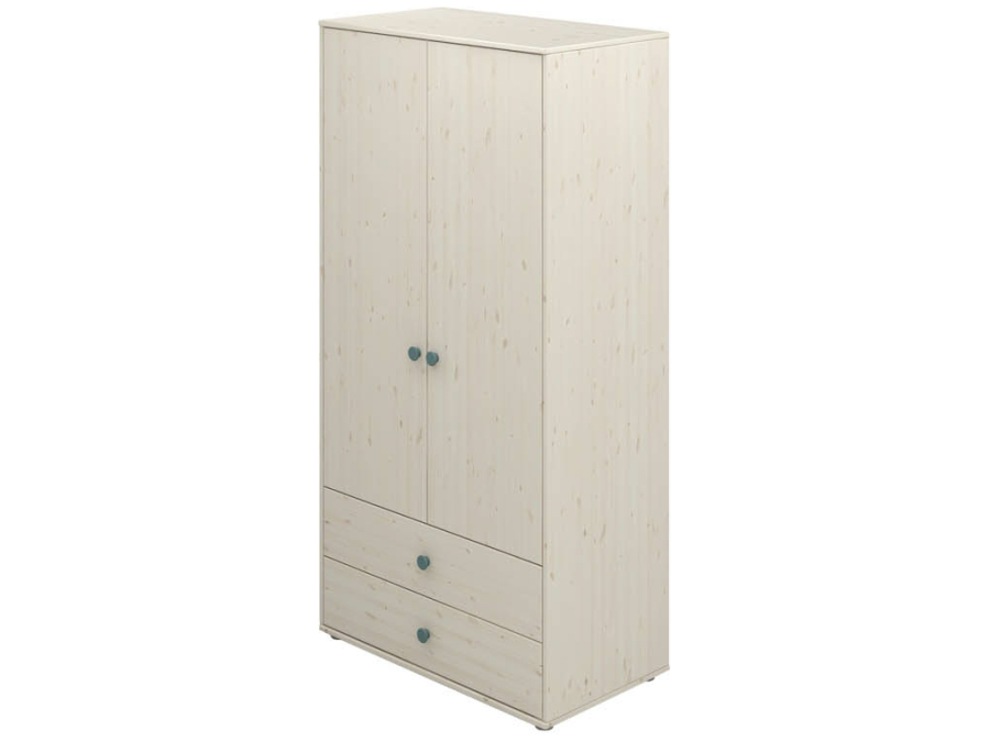 Flexa Classic 2-deurs kledingkast whitewash / teal