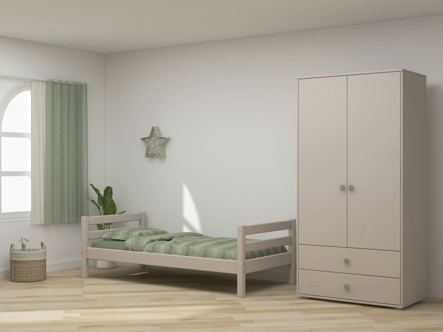 Flexa Classic 2-deurs kledingkast greywash / natural green - Afbeelding 5