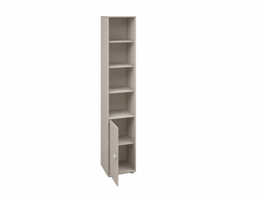 Flexa Classic boekenkast met 4 vakken en deur greywash / wit - Afbeelding 4