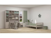 Flexa Classic boekenkast met 4 vakken en deur greywash / natural green - Afbeelding 5