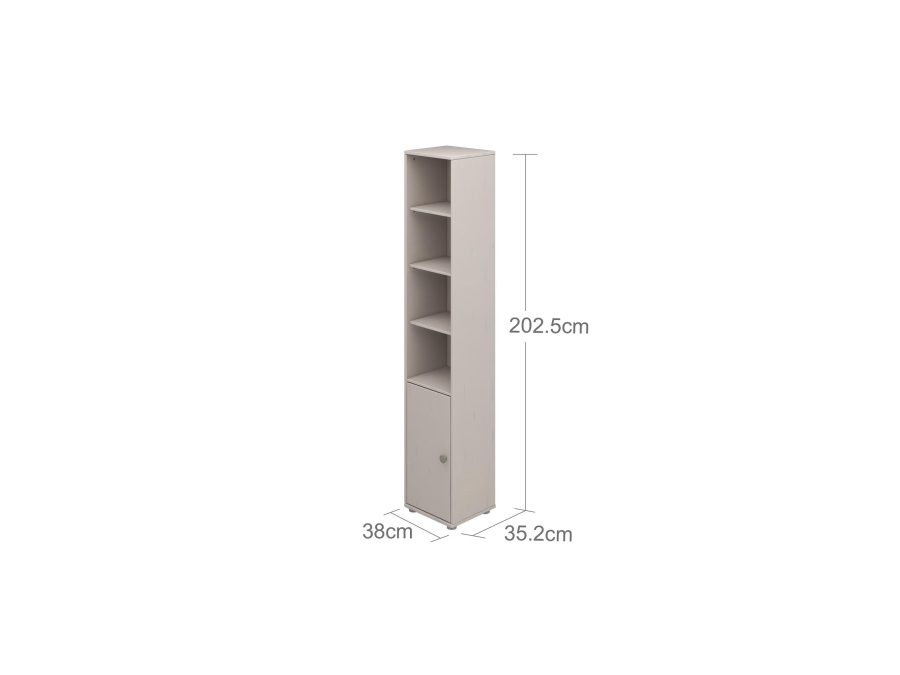 Flexa Classic boekenkast met 4 vakken en deur greywash / natural green - Afbeelding 3