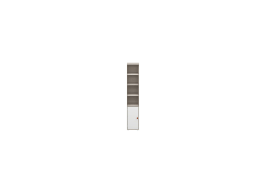 Flexa Classic boekenkast met 4 vakken en deur greywash / wit / blush - Afbeelding 2