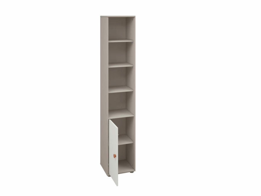 Flexa Classic boekenkast met 4 vakken en deur greywash / wit / blush - Afbeelding 4