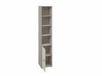 Flexa Classic boekenkast met 4 vakken en deur greywash / wit / natural green - Afbeelding 4
