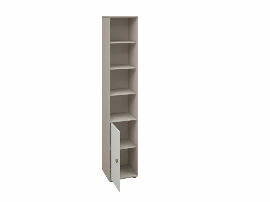 Flexa Classic boekenkast met 4 vakken en deur greywash / wit / natural green - Afbeelding 4