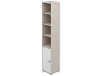 Flexa Classic boekenkast met 4 vakken en deur greywash / wit / teal