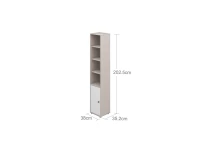Flexa Classic boekenkast met 4 vakken en deur greywash / wit / teal - Afbeelding 3