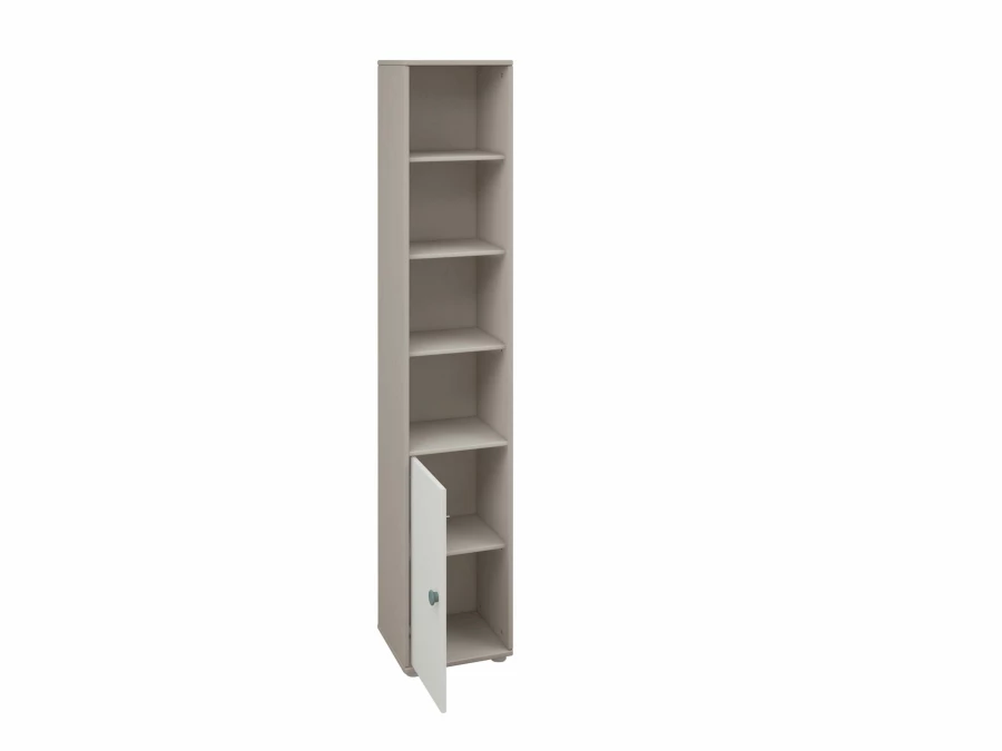 Flexa Classic boekenkast met 4 vakken en deur greywash / wit / teal - Afbeelding 4