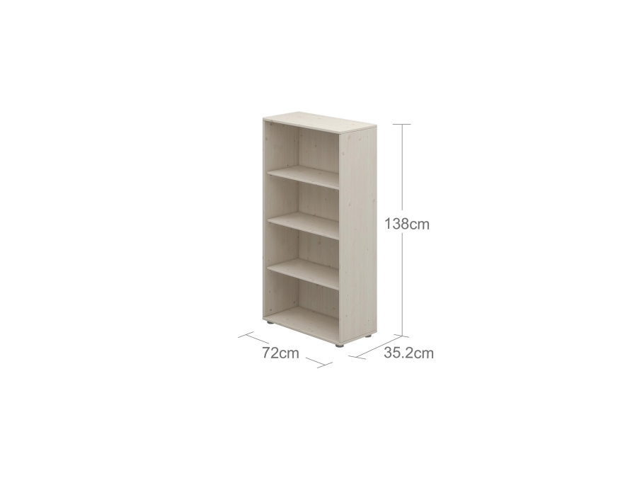 Flexa Classic boekenkast met 3 planken whitewash - Afbeelding 3
