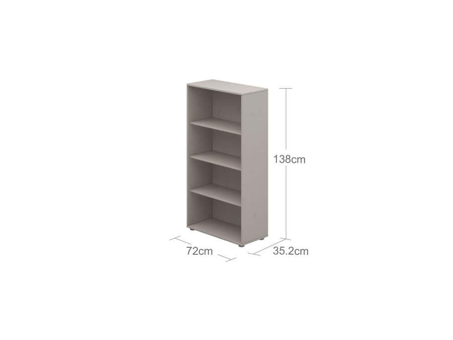 Flexa Classic boekenkast met 3 planken greywash - Afbeelding 3