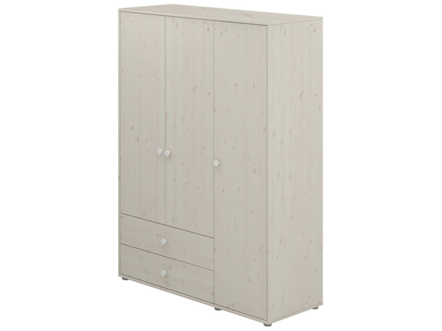 Flexa Classic 3-deurs kledingkast whitewash / wit