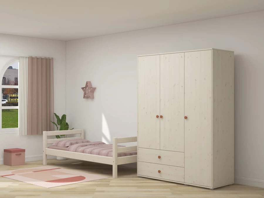 Flexa Classic 3-deurs kledingkast whitewash / blush - Afbeelding 5
