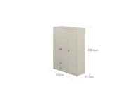 Flexa Classic 3-deurs kledingkast whitewash / blush - Afbeelding 3
