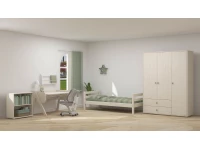 Flexa Classic 3-deurs kledingkast whitewash / natural green - Afbeelding 6