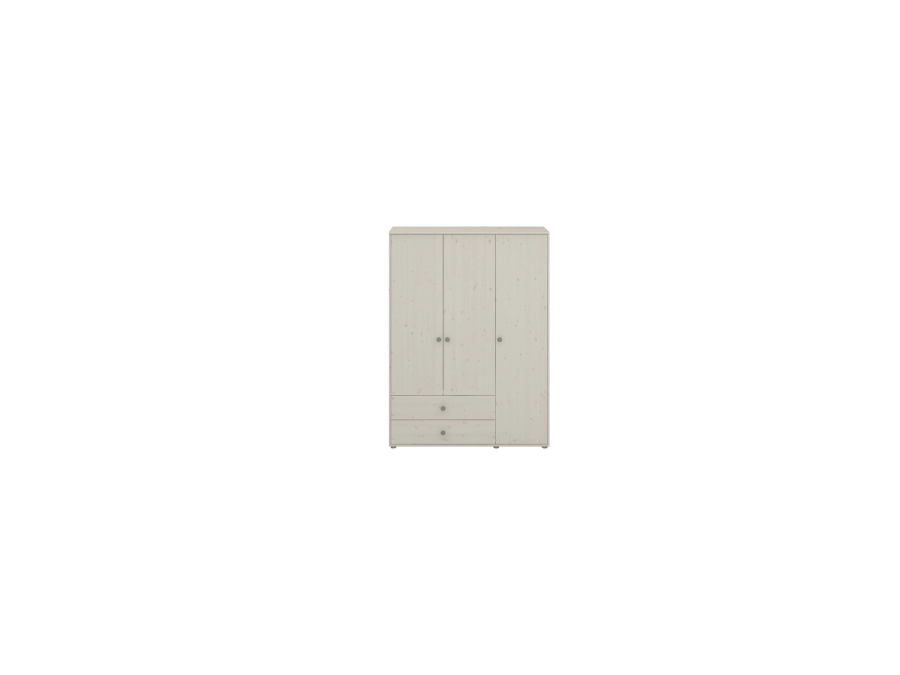 Flexa Classic 3-deurs kledingkast whitewash / natural green - Afbeelding 2