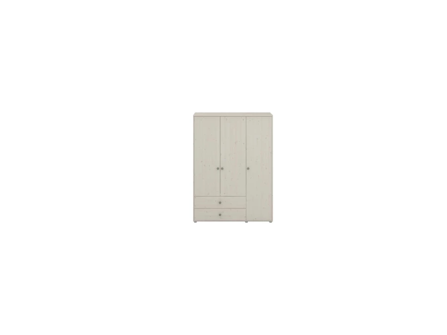 Flexa Classic 3-deurs kledingkast whitewash / natural green - Afbeelding 2
