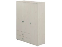 Flexa Classic 3-deurs kledingkast whitewash / teal