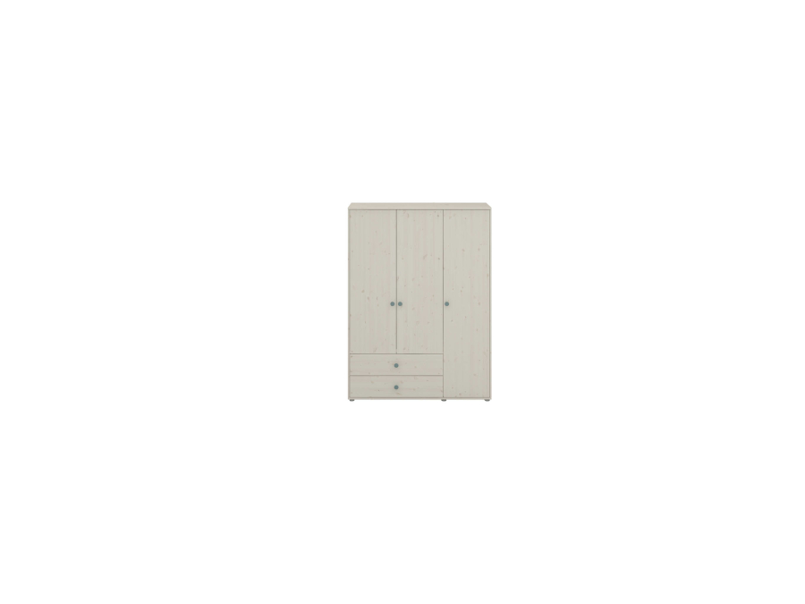 Flexa Classic 3-deurs kledingkast whitewash / teal - Afbeelding 2