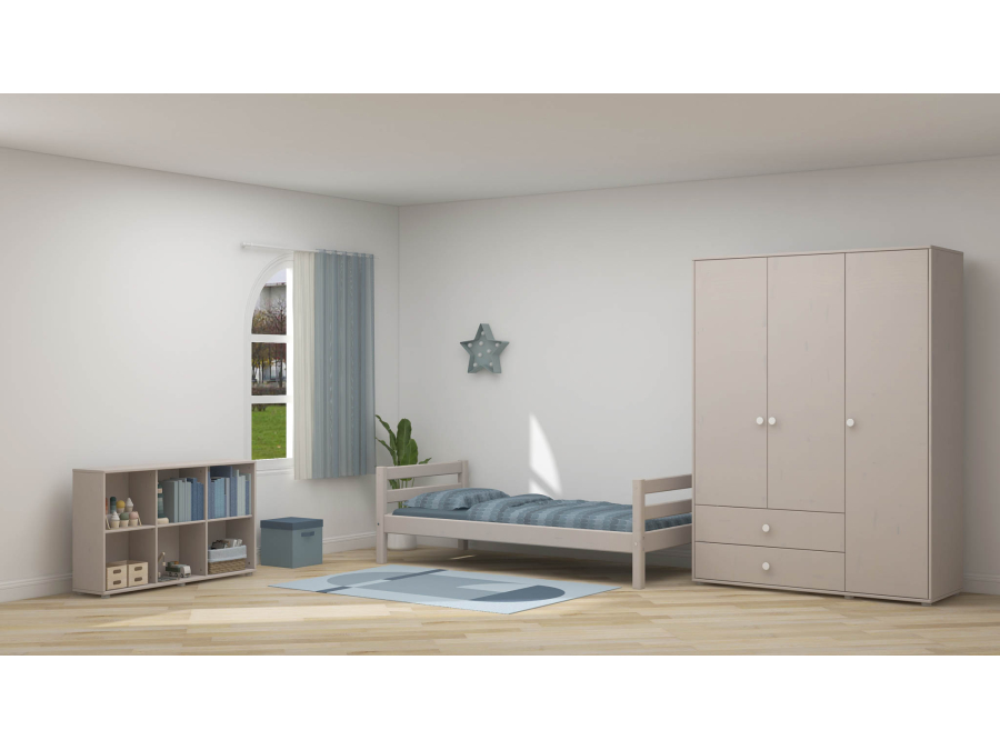 Flexa Classic 3-deurs kledingkast greywash / wit - Afbeelding 6
