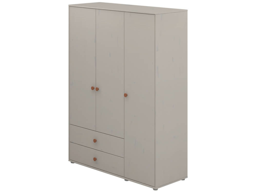 Flexa Classic 3-deurs kledingkast greywash / blush