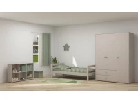 Flexa Classic 3-deurs kledingkast greywash / natural green - Afbeelding 6