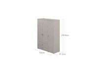 Flexa Classic 3-deurs kledingkast greywash / natural green - Afbeelding 3