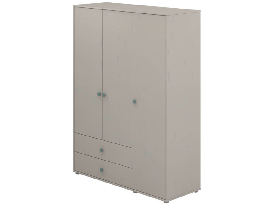 Flexa Classic 3-deurs kledingkast greywash / teal