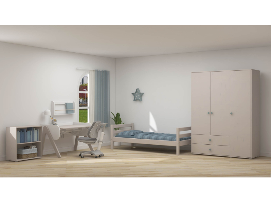 Flexa Classic 3-deurs kledingkast greywash / teal - Afbeelding 6