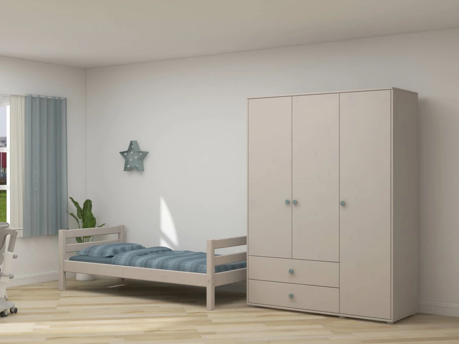 Flexa Classic 3-deurs kledingkast greywash / teal - Afbeelding 5