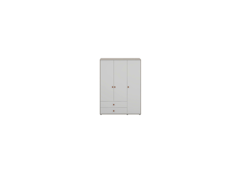 Flexa Classic 3-deurs kledingkast greywash / wit / blush - Afbeelding 2