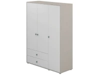 Flexa Classic 3-deurs kledingkast greywash / wit / teal