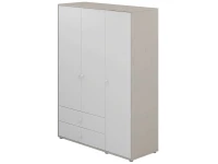 Flexa Classic 3-deurs kledingkast greywash / wit / wit