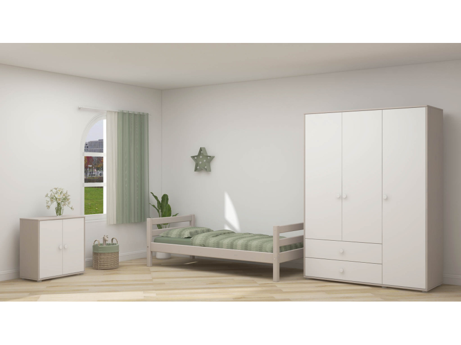 Flexa Classic 3-deurs kledingkast greywash / wit / wit - Afbeelding 7