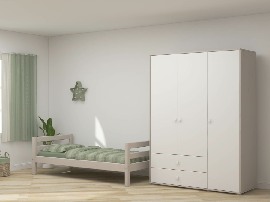 Flexa Classic 3-deurs kledingkast greywash / wit / wit - Afbeelding 6