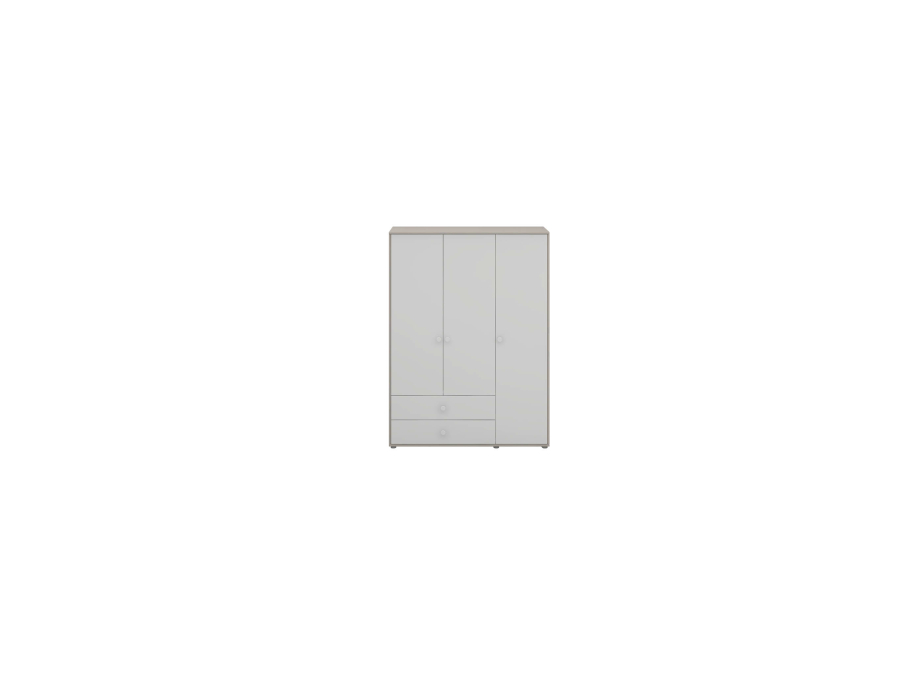 Flexa Classic 3-deurs kledingkast greywash / wit / wit - Afbeelding 2