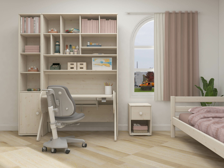 Flexa Classic boekenkast voor bureau whitewash - Afbeelding 4