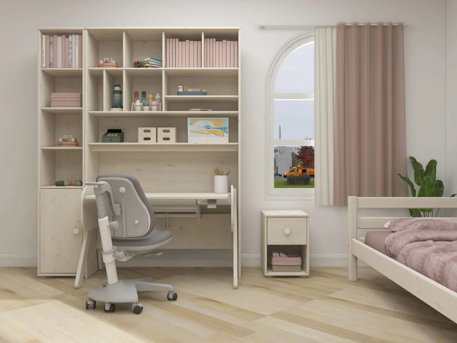 Flexa Classic boekenkast voor bureau whitewash - Afbeelding 4