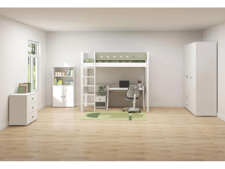 Flexa Roomie nachtkastje wit / natural green - Afbeelding 4