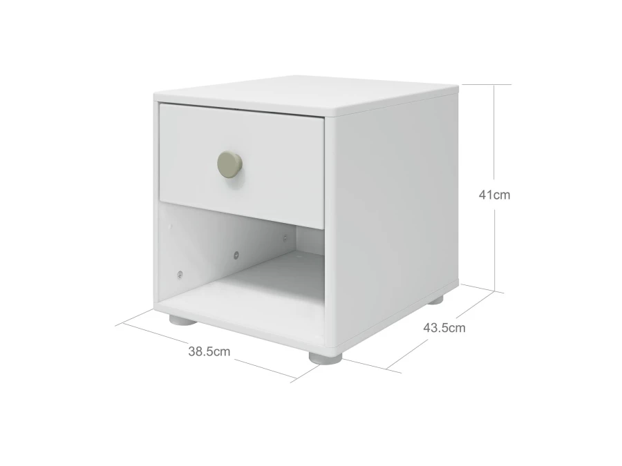 Flexa Roomie nachtkastje wit / natural green - Afbeelding 3